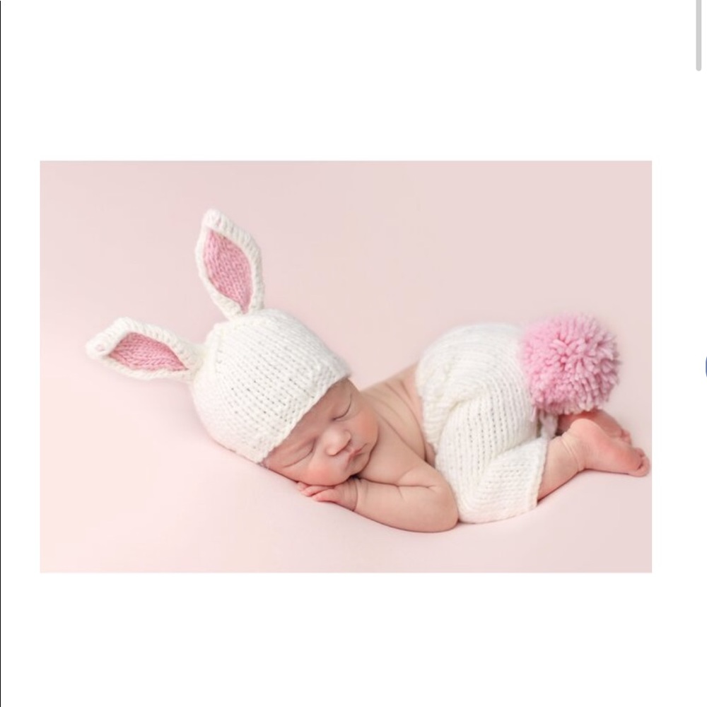 COPY - NWT The Blueberry Hill Bailey Bunny Newborn set White and Pink